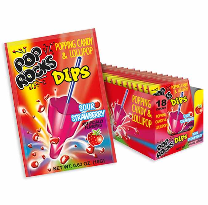 Pop Rocks Dips Sour Strawberry