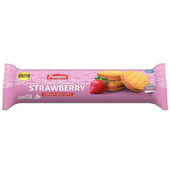 Punjas Strawberry Cream Biscuit (Fiji)