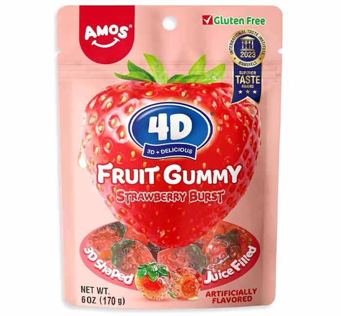 Amos 4D Fruit Gummies Strawberry Blast