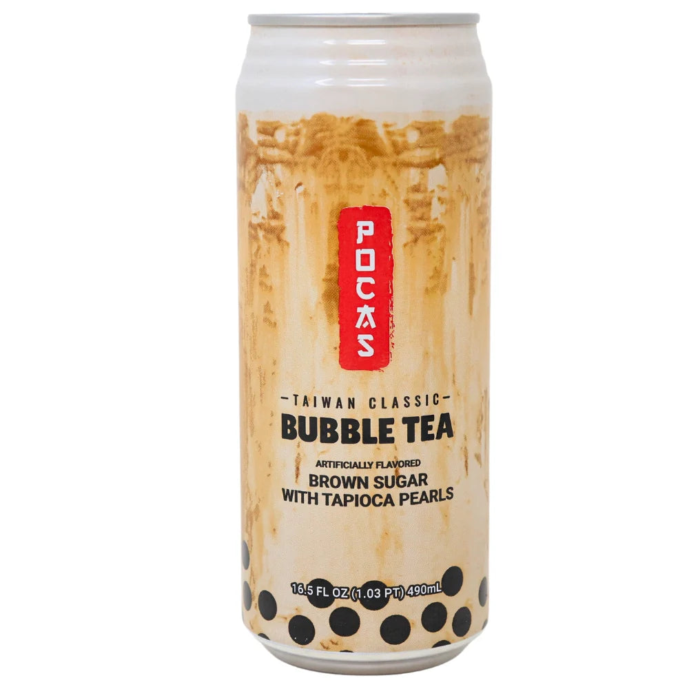 POCAS Brown Sugar Boba Milk Tea with Bubble Tapioca Pearls - Brown Sugar Flavor
