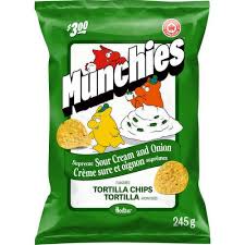 Munchie Supreme Sour Cream-Onion Flavored Tortilla Chips