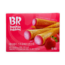 Baskin robbins very berry-strawberry cone snack
