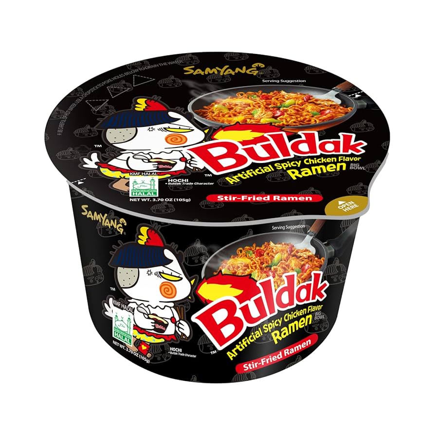 Buldak Noodles Hot Chicken Flavor Stir-Fried Ramen Bowl