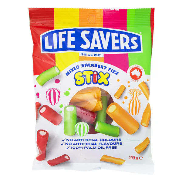 Life Saver Mixed Sherbert Stix-Australia